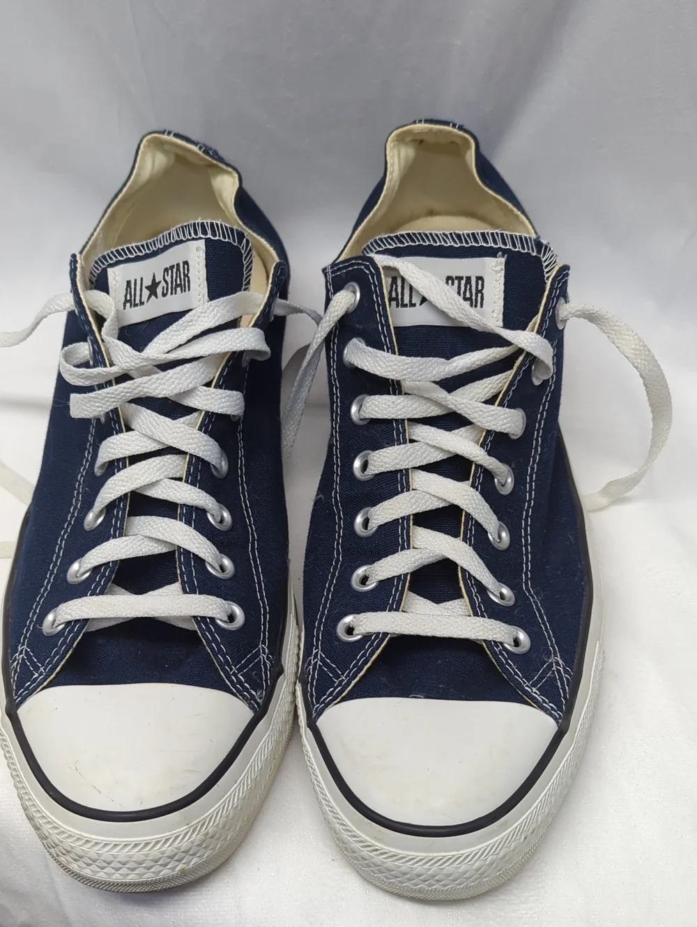 Converse Navy and White Low-Top Canvas Sneakers - Picture 1 of 3